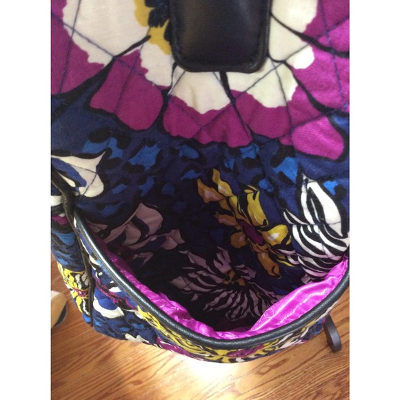 Vera Bradley Carryall Travel Shoulder Bag Suitcase African Violet Floral 18"x12" - Picture 10 of 15